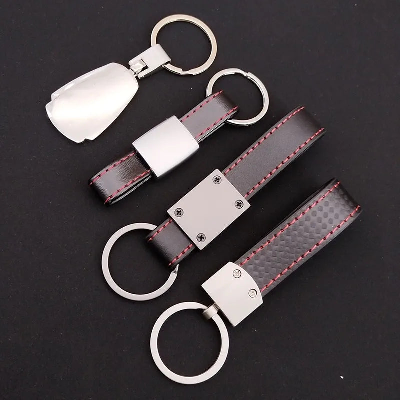 Leather Metal Keyring Logo Car Keychain for Audi A3 A4 A5 A6 A7 A8 A1 A2 Q3 Q4 Q5 Q7 S3 S4 S5 S6 S7 TT S Line Auto Accessories