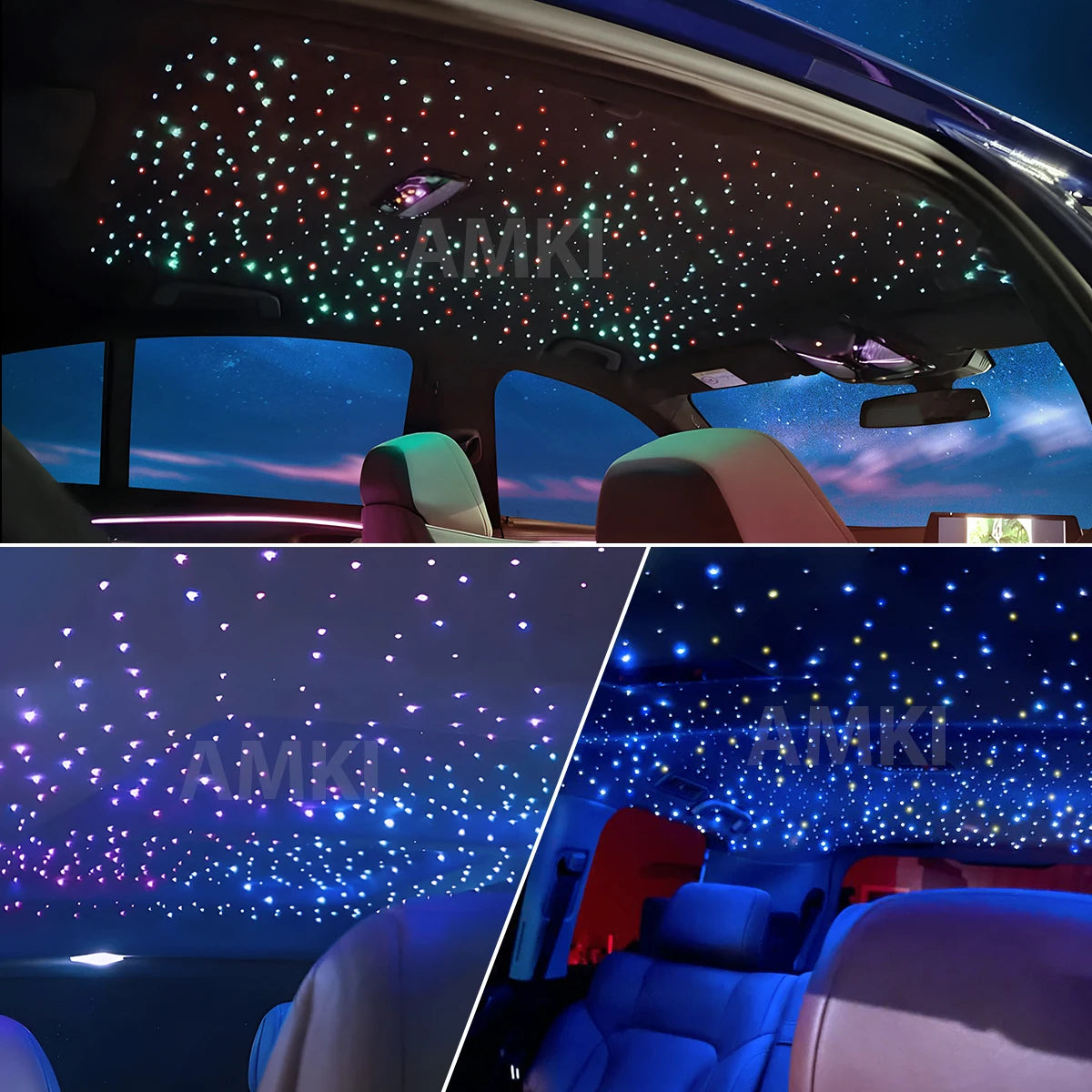 20W Dual Port Twinkle Car Starry Sky Ceiling Light APP Music Control Fiber Optic Light Led Star Roof Interior Atmosphere Light