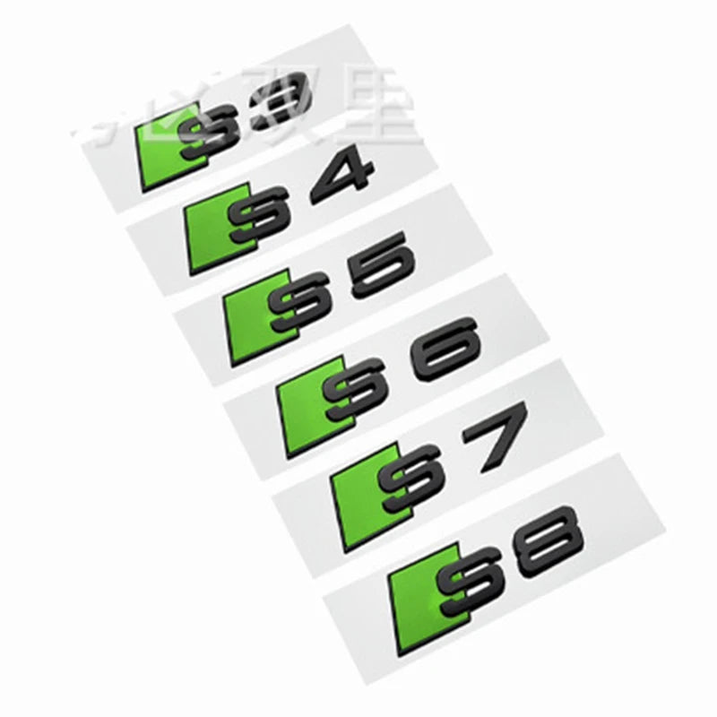 3D ABS Black Car Rear Trunk Emblem Badge Decal for S3 S4 S5 S6 S7 S8 Logo Sticker Accrssorie