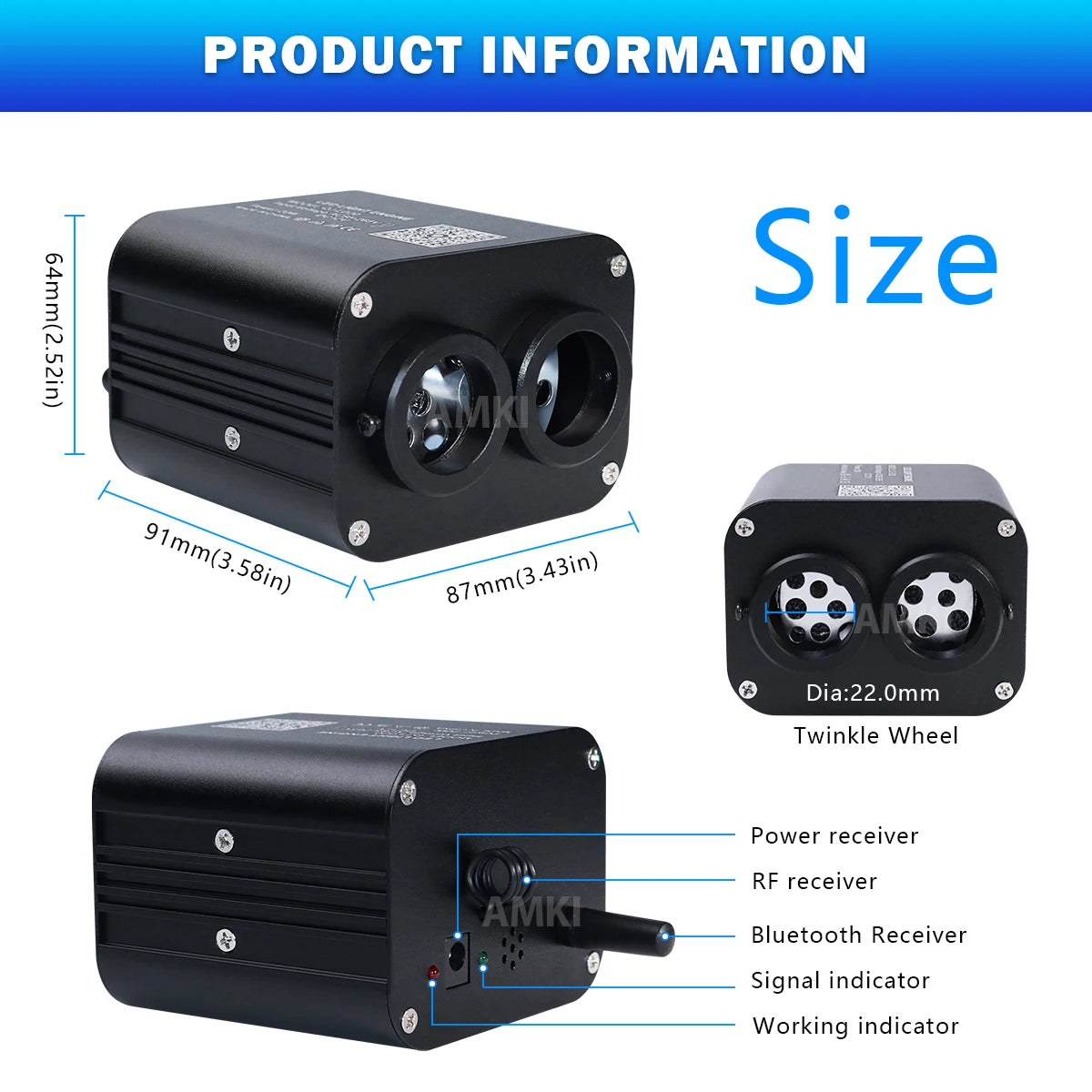 20W Dual Port Twinkle Car Starry Sky Ceiling Light APP Music Control Fiber Optic Light Led Star Roof Interior Atmosphere Light