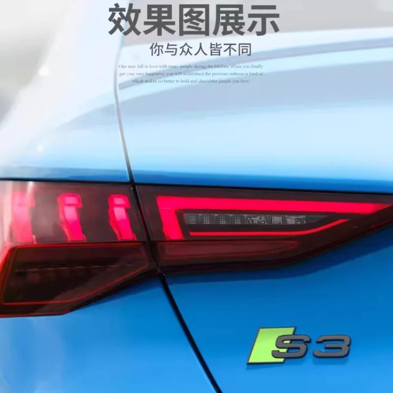3D ABS Black Car Rear Trunk Emblem Badge Decal for S3 S4 S5 S6 S7 S8 Logo Sticker Accrssorie