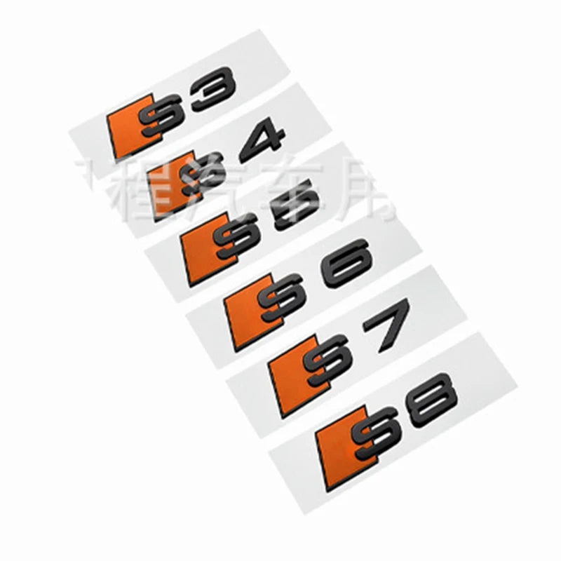 3D ABS Black Car Rear Trunk Emblem Badge Decal for S3 S4 S5 S6 S7 S8 Logo Sticker Accrssorie