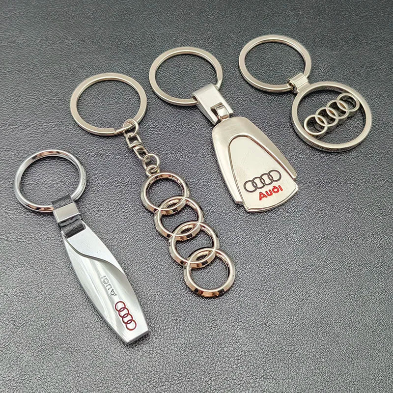 Leather Metal Keyring Logo Car Keychain for Audi A3 A4 A5 A6 A7 A8 A1 A2 Q3 Q4 Q5 Q7 S3 S4 S5 S6 S7 TT S Line Auto Accessories