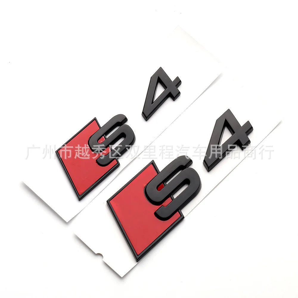 3D ABS Black Car Rear Trunk Emblem Badge Decal for  S3 S4 S5 S6 S7 S8 Logo Sticker Accrssorie
