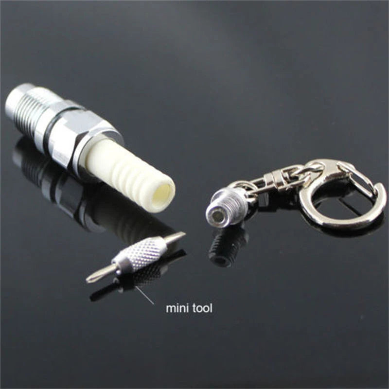 Casual Fashion LED Key Chain Spark Plug Key Chain Keychain Car Parts Keyring Keychain Marvel Drive Safe Key Chain