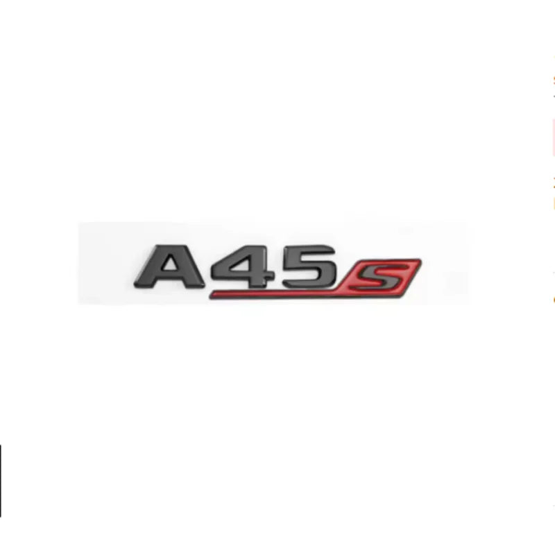 3D ABS Chrome Black Logo A35S A45S Emblem Letters Badge Car Sticker for Mercedes Benz A45S AMG W176 W177 Accessories​