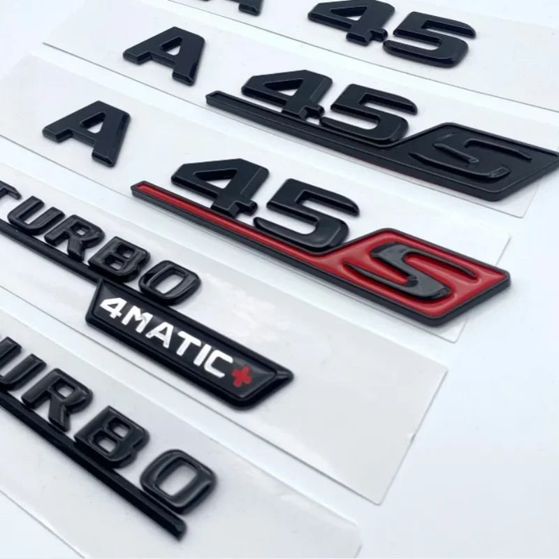 3D ABS Chrome Black Logo A35S A45S Emblem Letters Badge Car Sticker for Mercedes Benz A45S AMG W176 W177 Accessories​