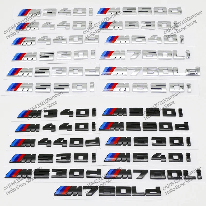 For BMW M340I M340D M530I M530D M550I M550D M760LI M760LD E39 E60 E61 Car 3D ABS Trunk Letters Logo Badge Emblem Decal Sticker