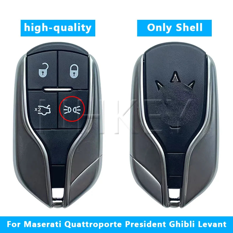 NH KEY High-Quality 4 Buttons Smart Remote Car Key Shell FOB for Maserati Quattroporte Ghibli Levante with Logo Sticker