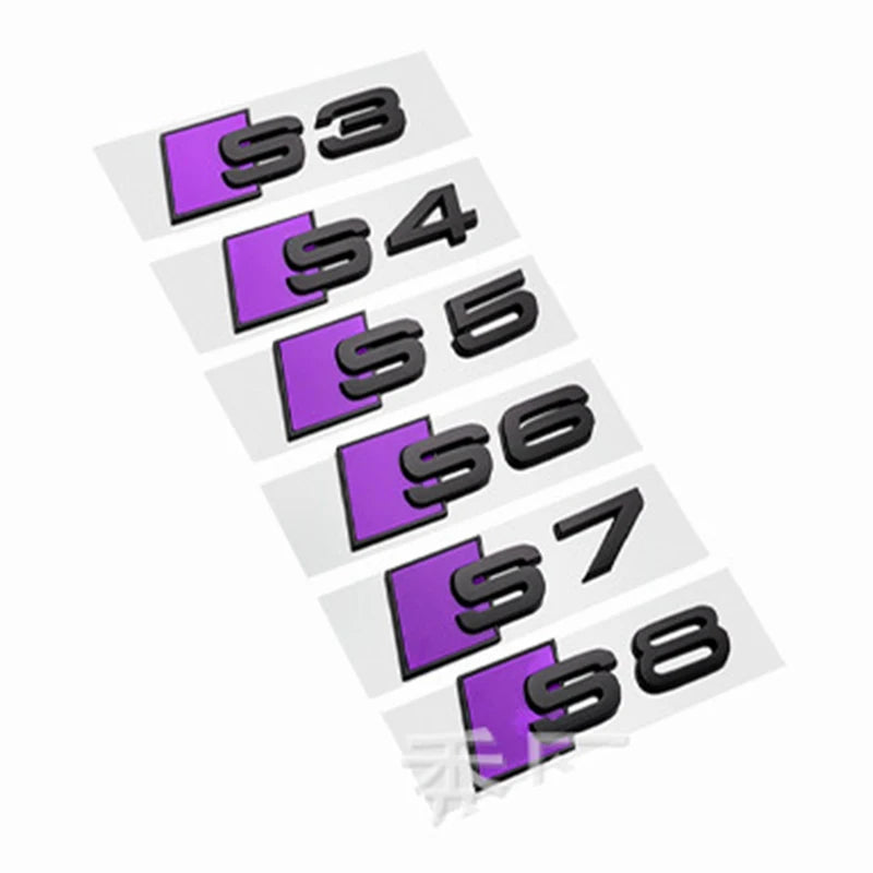 3D ABS Black Car Rear Trunk Emblem Badge Decal for  S3 S4 S5 S6 S7 S8 Logo Sticker Accrssorie