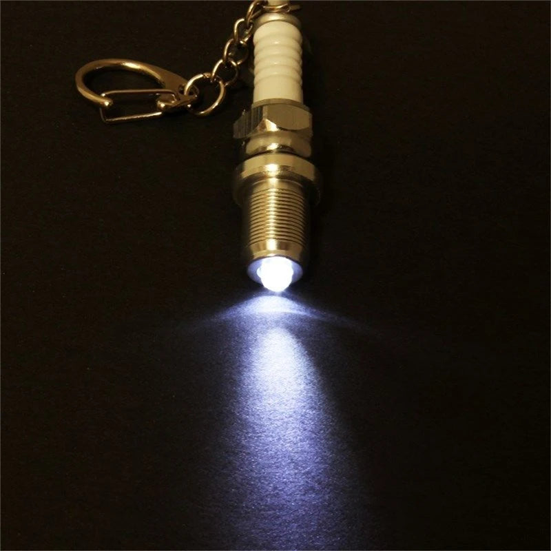 Casual Fashion LED Key Chain Spark Plug Key Chain Keychain Car Parts Keyring Keychain Marvel Drive Safe Key Chain