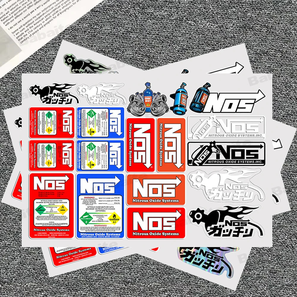 N-NOS Stickers Moto Sticker Auto Body Bumper Windows Motorcycle Laptop Walls Vinyl Film Decal Car Tuning Accessories