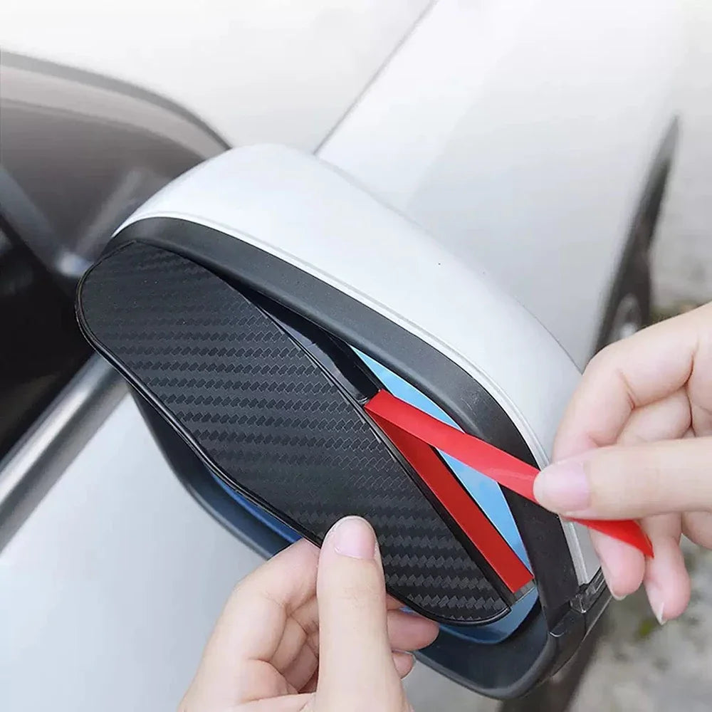 2Pcs Car Rearview Mirror Rain Eyebrow Carbon Fiber Sun Visor Shade Cover Protector Car Mirror Accessories Rainproof Blades