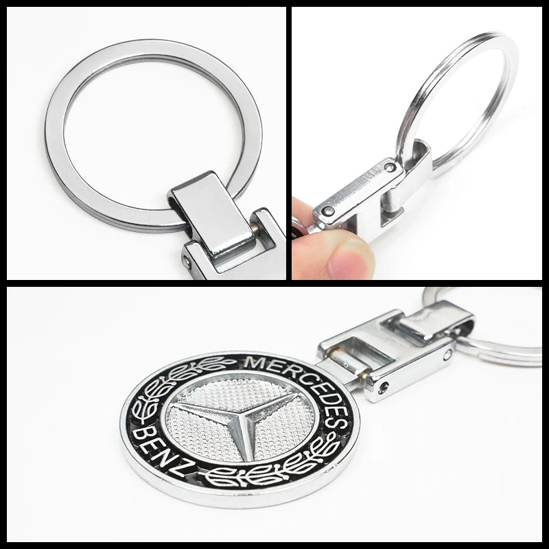 Car Emblem Keychain Metal Key Ring Accessories for Brabus Mercedes Benz AMG Smart W205 C300 W203 W206 W108 W124 W126 W140