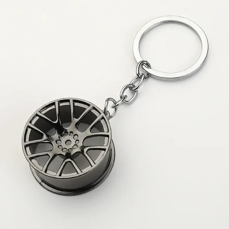 Creative Gear Head Keychain Speed Gearbox Keyring for Car Key Turbo Hub Brake Disc Pendant Shock Absorber Keys Holder Chain Ring