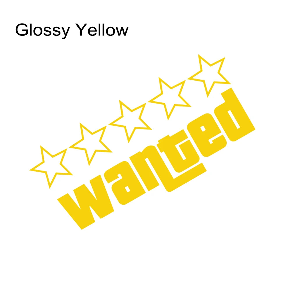 Wanted Laser Car Funny Stickers Auto Vinyl Film GTA Decals for Car Bumper Windows Motorcycle Laptop Walls Car Accessories