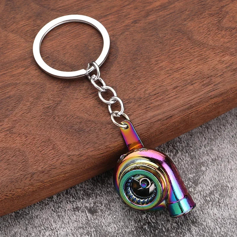 Creative Gear Head Keychain Speed Gearbox Keyring for Car Key Turbo Hub Brake Disc Pendant Shock Absorber Keys Holder Chain Ring