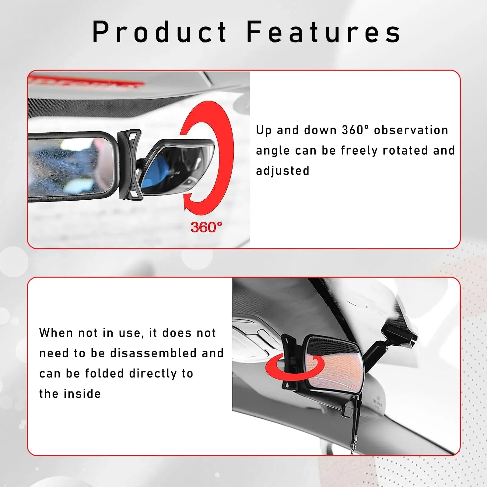 Car Rearview Mirror Children Car Back Seat Baby Mirror 360 Degree Adjustable Automotor Kids Monitor Safety Car Blind Spot Mirror