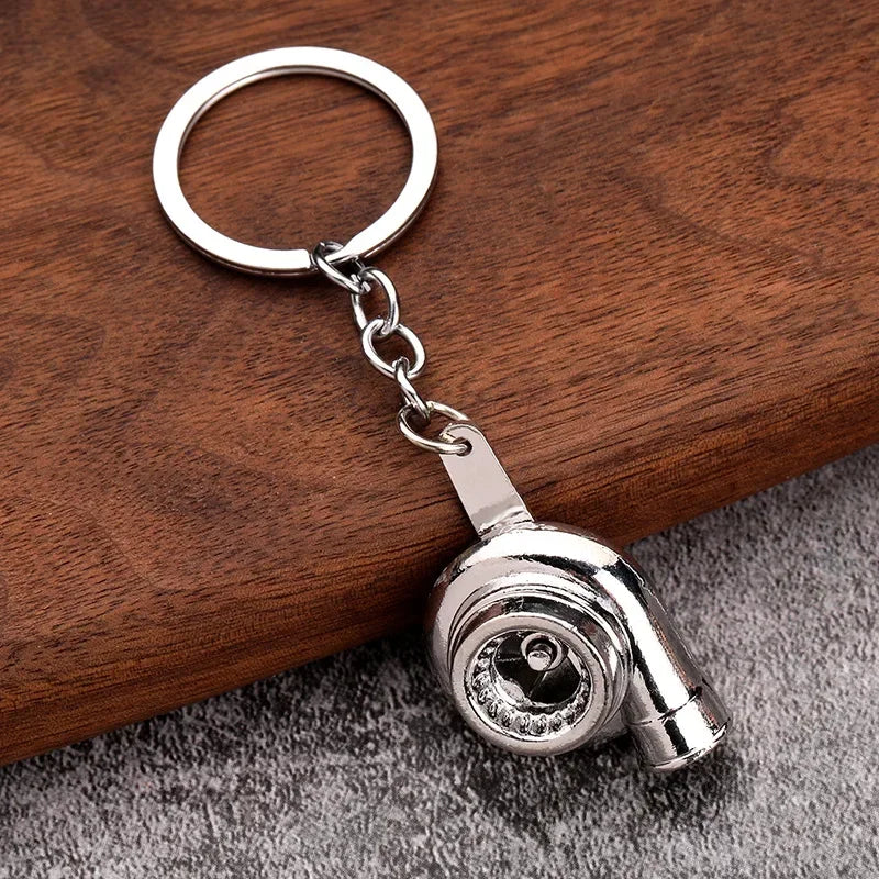 Creative Gear Head Keychain Speed Gearbox Keyring for Car Key Turbo Hub Brake Disc Pendant Shock Absorber Keys Holder Chain Ring