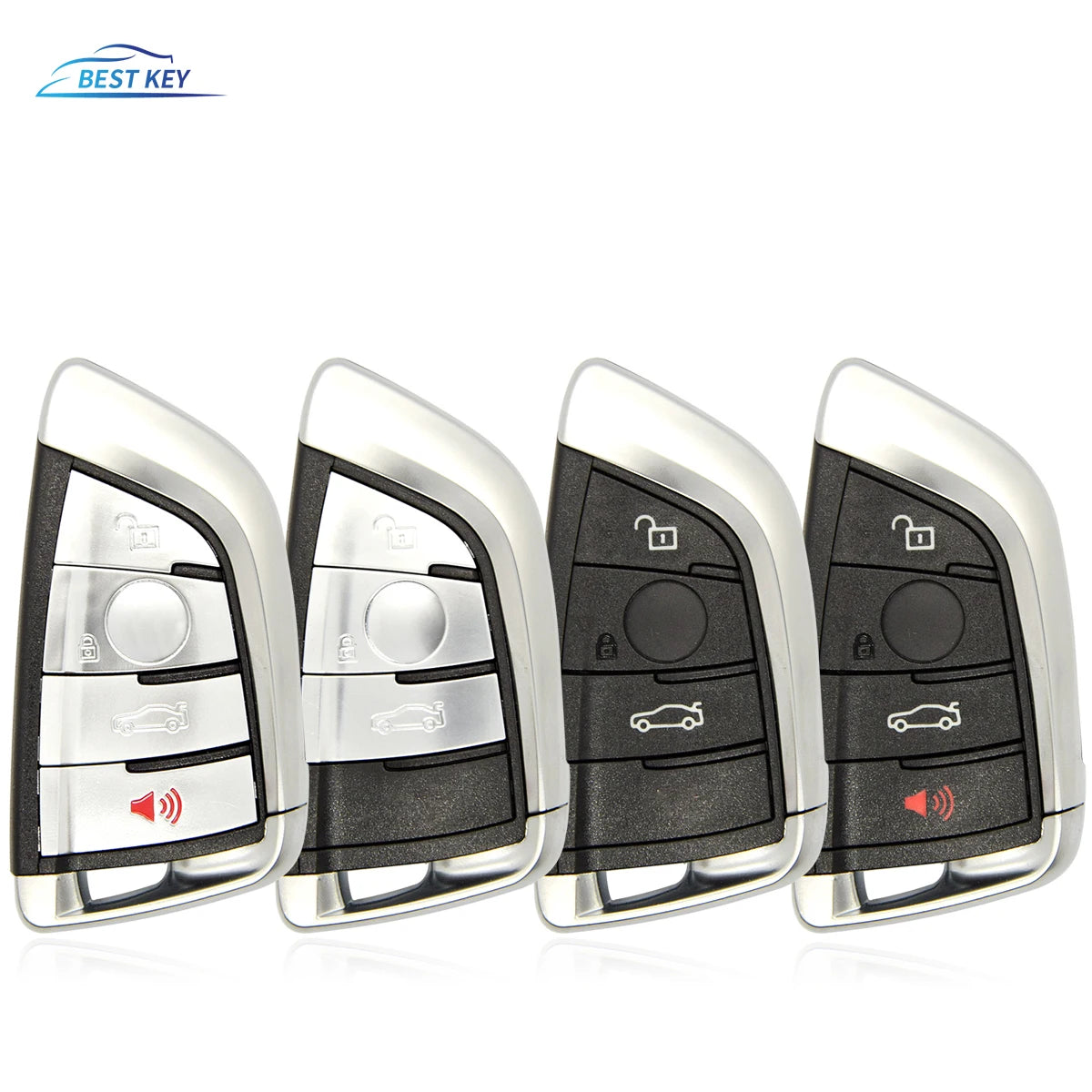 BEST KEY Car Remote Smart Key Case for BMW Knife Card BMW X5 X6 F15 X6 F16 G30 7 Series G11 X1 F48 F39, Fob 3/ 4 Buttons Black