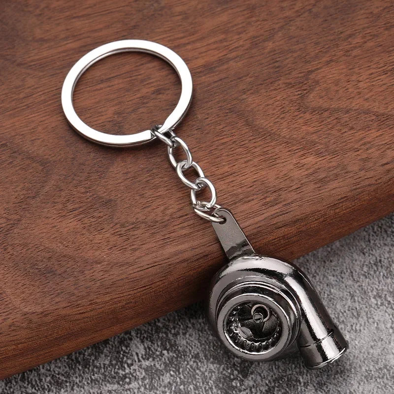 Creative Gear Head Keychain Speed Gearbox Keyring for Car Key Turbo Hub Brake Disc Pendant Shock Absorber Keys Holder Chain Ring