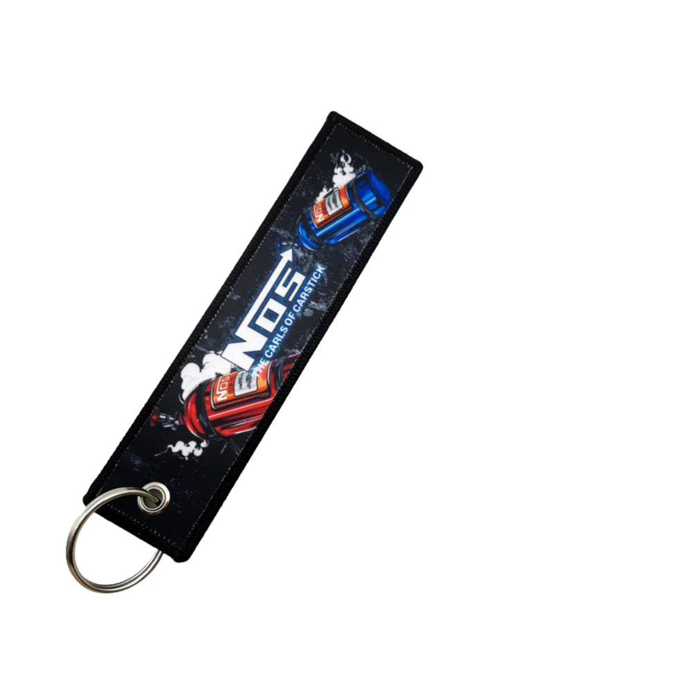 New JDM Racing Japan Keyring Embroidered Nylon Fabric Keychain Moto Keychain Car Key Tags for Nos Initial D Hokkaido Waves