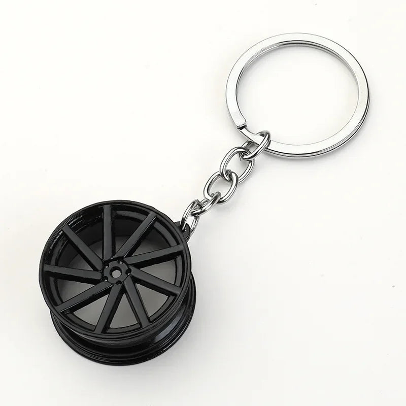 Creative Gear Head Keychain Speed Gearbox Keyring for Car Key Turbo Hub Brake Disc Pendant Shock Absorber Keys Holder Chain Ring