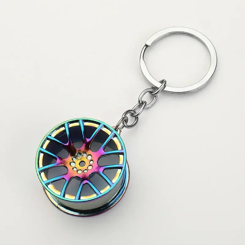 Creative Gear Head Keychain Speed Gearbox Keyring for Car Key Turbo Hub Brake Disc Pendant Shock Absorber Keys Holder Chain Ring