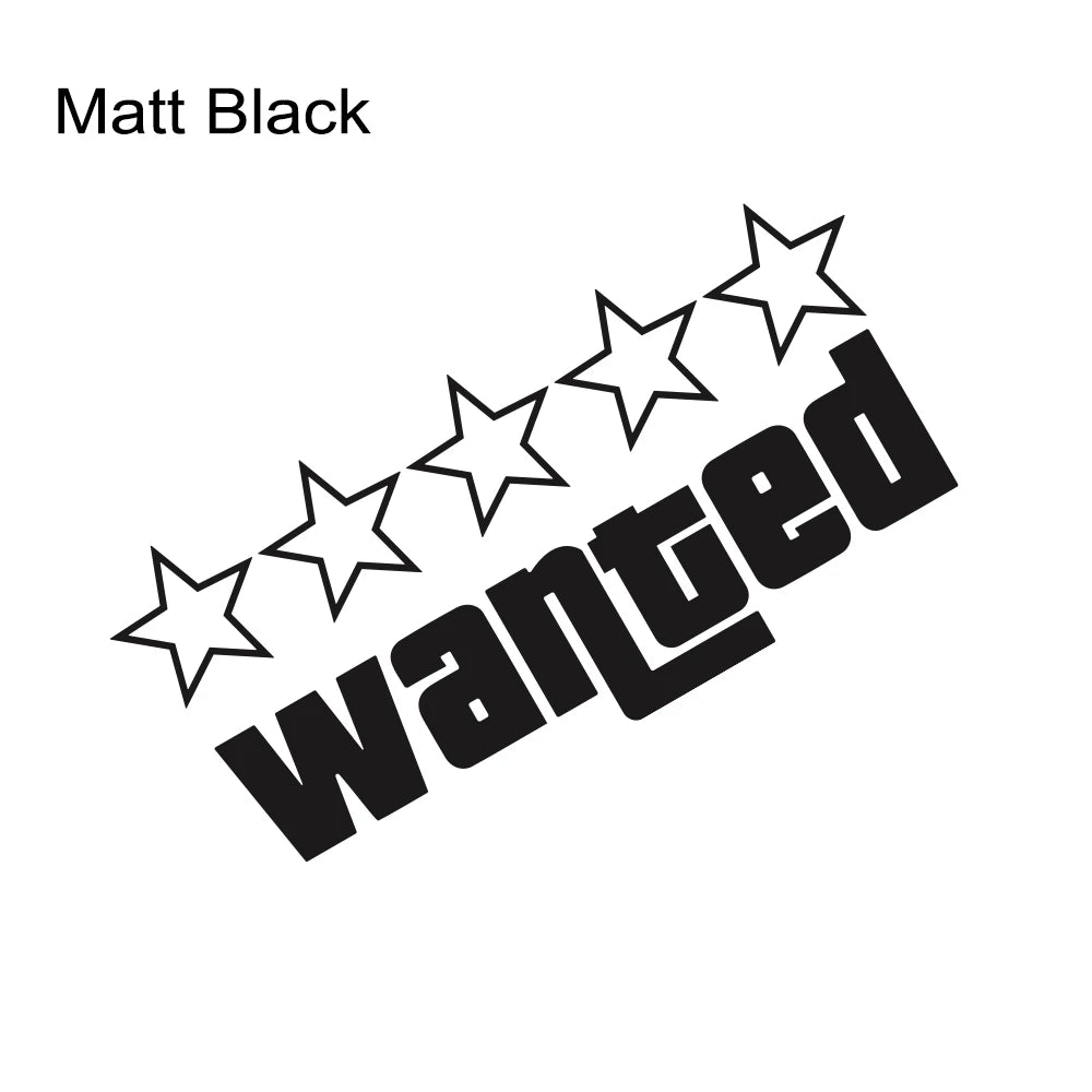 Wanted Laser Car Funny Stickers Auto Vinyl Film GTA Decals for Car Bumper Windows Motorcycle Laptop Walls Car Accessories