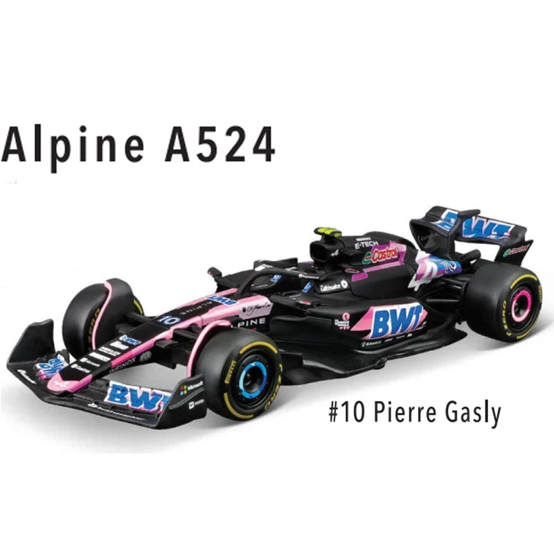 New 2024 B F1 1:43 Bwt Alpine A524 Two Color Blue Pink Alloy Miniature Diecast Model #10 #31 Formula Car Model Toys Gift