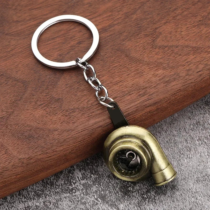 Creative Gear Head Keychain Speed Gearbox Keyring for Car Key Turbo Hub Brake Disc Pendant Shock Absorber Keys Holder Chain Ring