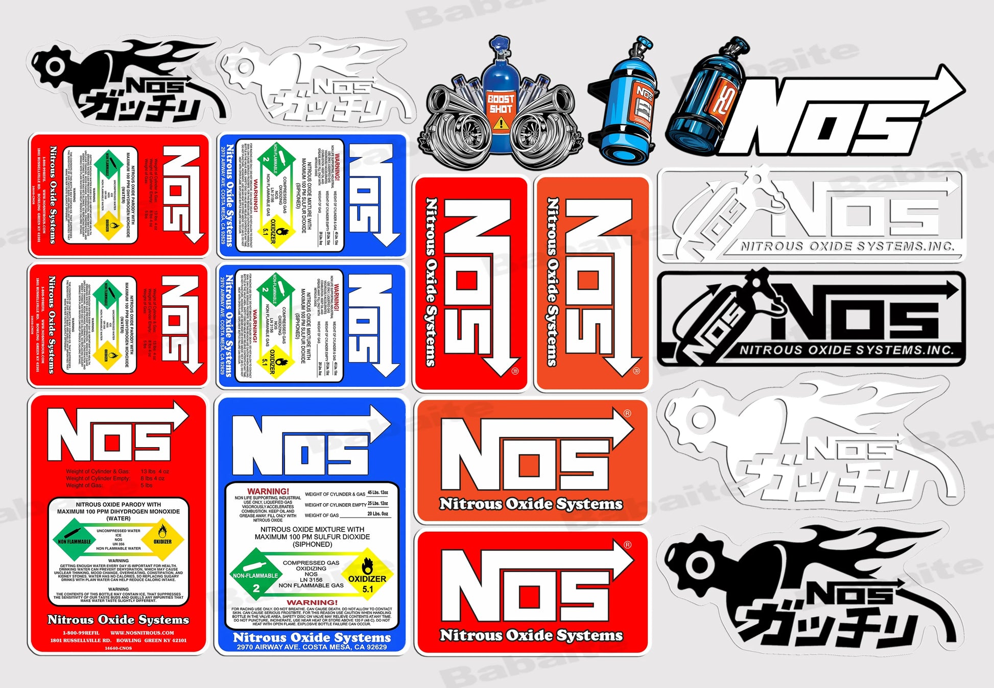 N-NOS Stickers Moto Sticker Auto Body Bumper Windows Motorcycle Laptop Walls Vinyl Film Decal Car Tuning Accessories