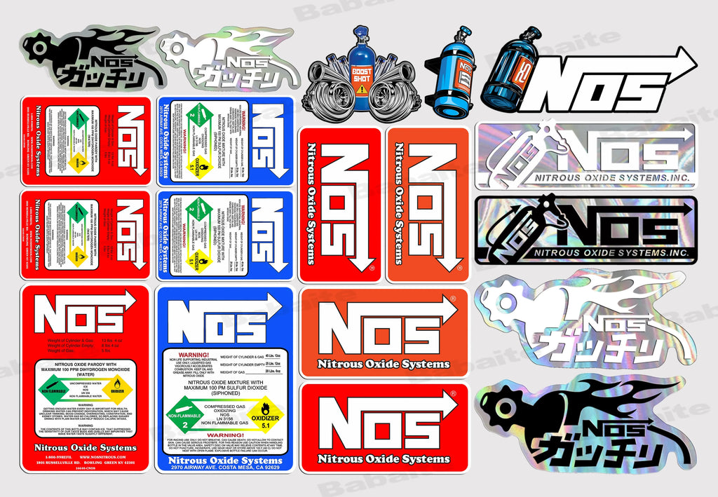 N-NOS Stickers Moto Sticker Auto Body Bumper Windows Motorcycle Laptop Walls Vinyl Film Decal Car Tuning Accessories