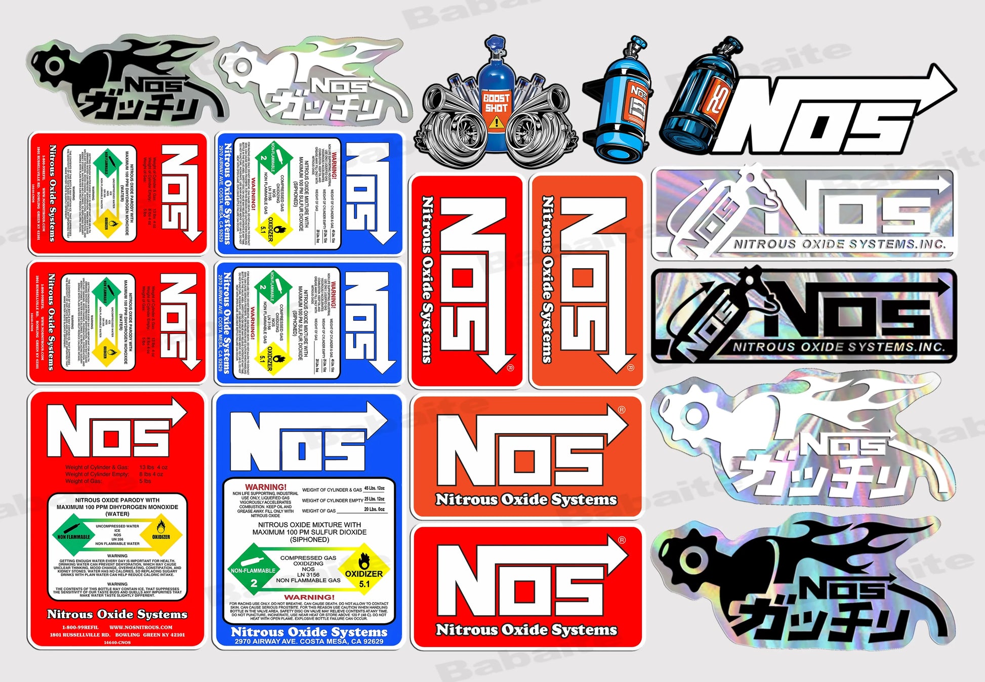 N-NOS Stickers Moto Sticker Auto Body Bumper Windows Motorcycle Laptop Walls Vinyl Film Decal Car Tuning Accessories