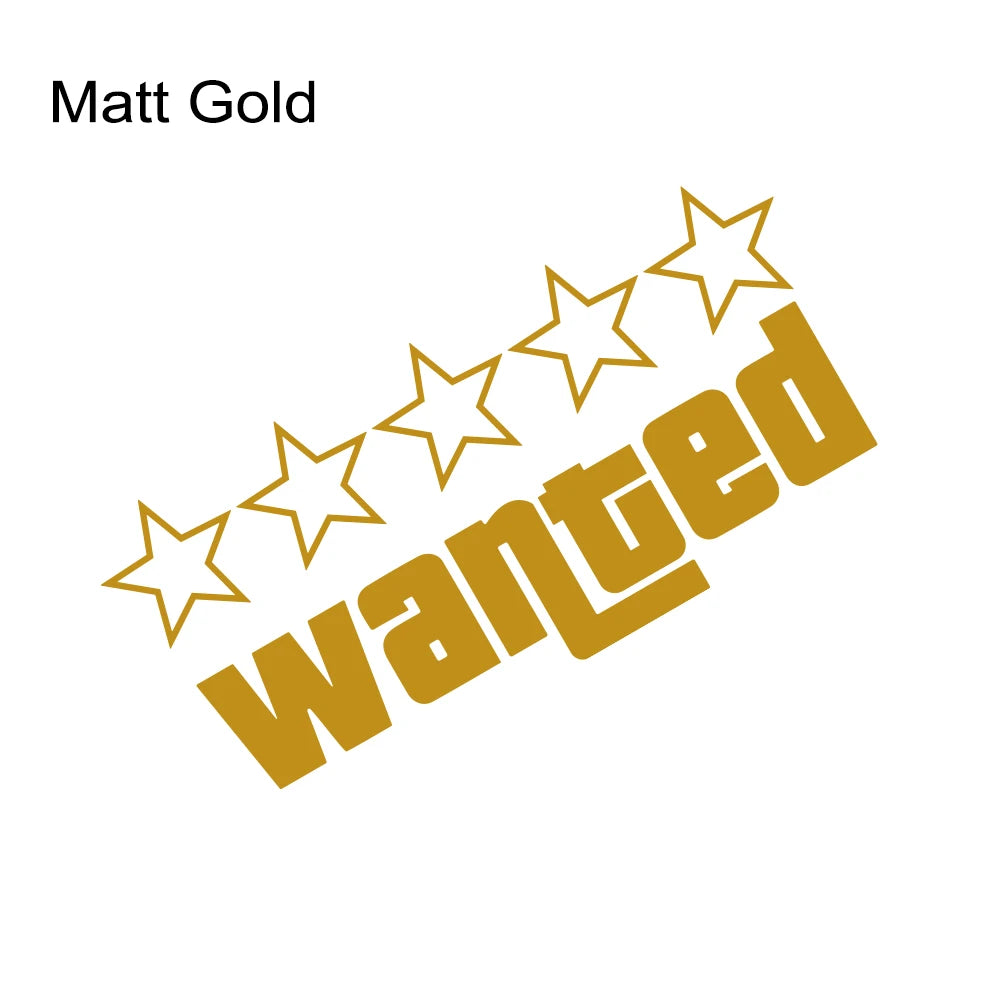 Wanted Laser Car Funny Stickers Auto Vinyl Film GTA Decals for Car Bumper Windows Motorcycle Laptop Walls Car Accessories