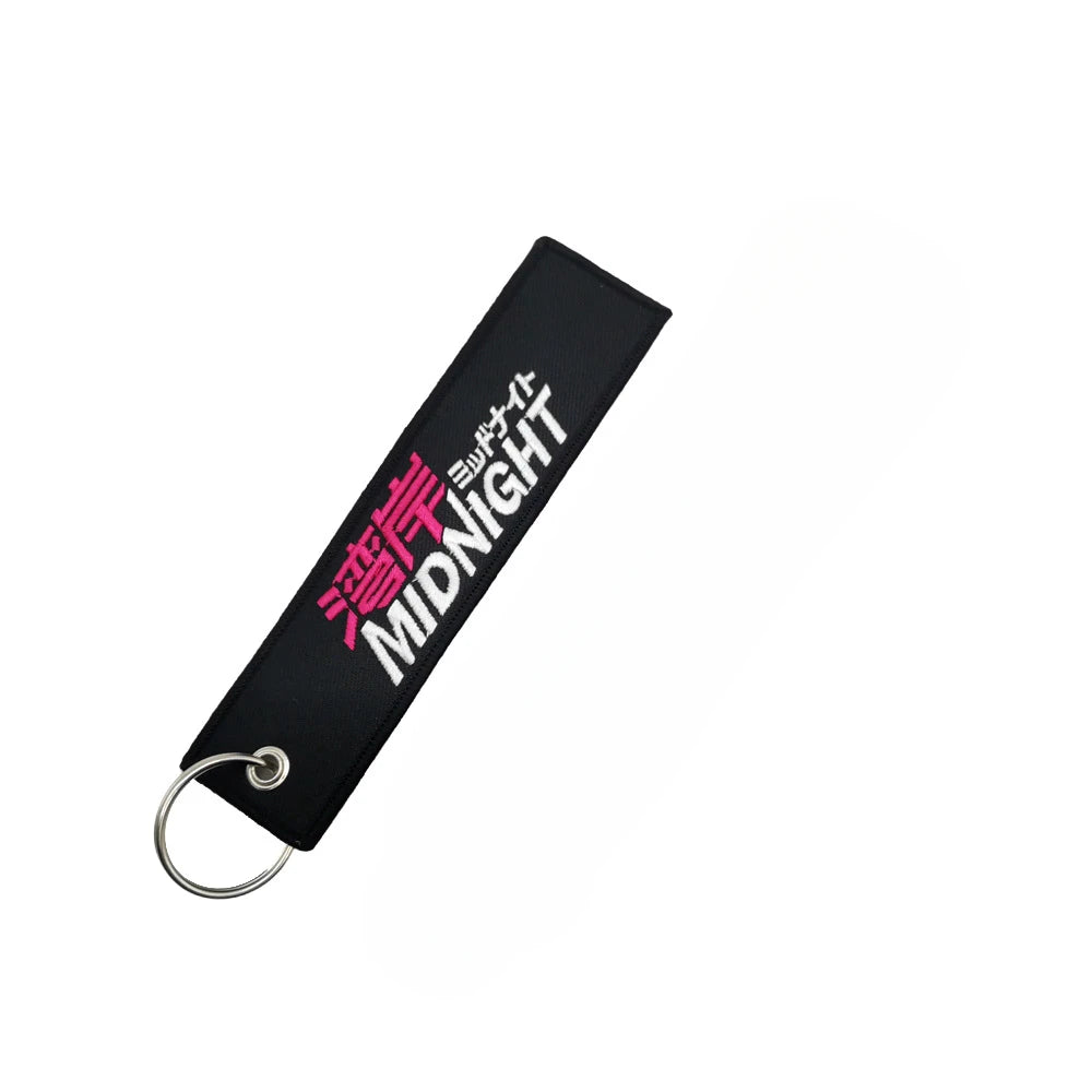 New JDM Racing Japan Keyring Embroidered Nylon Fabric Keychain Moto Keychain Car Key Tags for Nos Initial D Hokkaido Waves