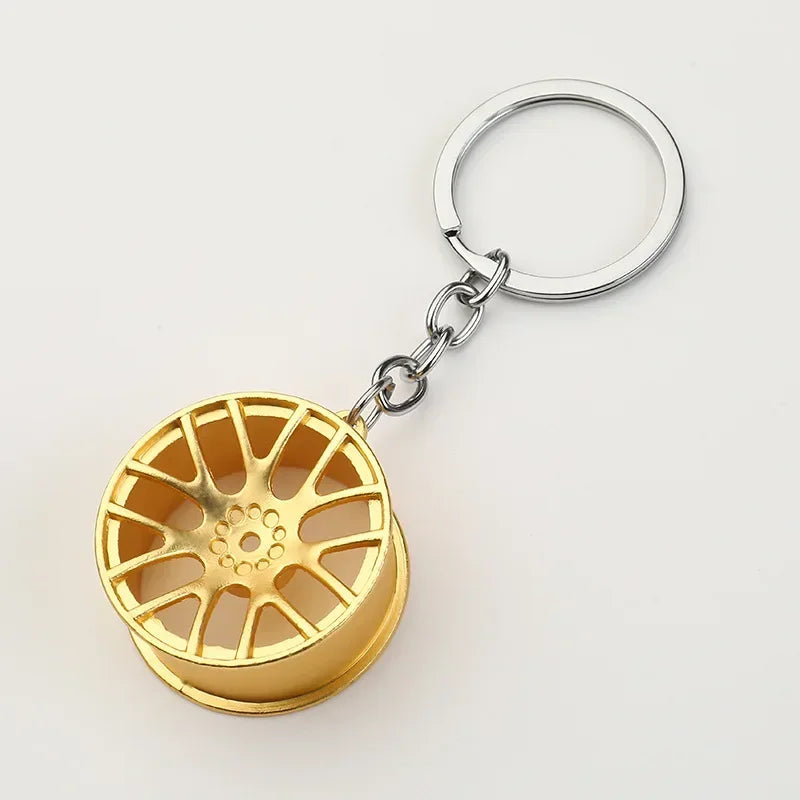 Creative Gear Head Keychain Speed Gearbox Keyring for Car Key Turbo Hub Brake Disc Pendant Shock Absorber Keys Holder Chain Ring