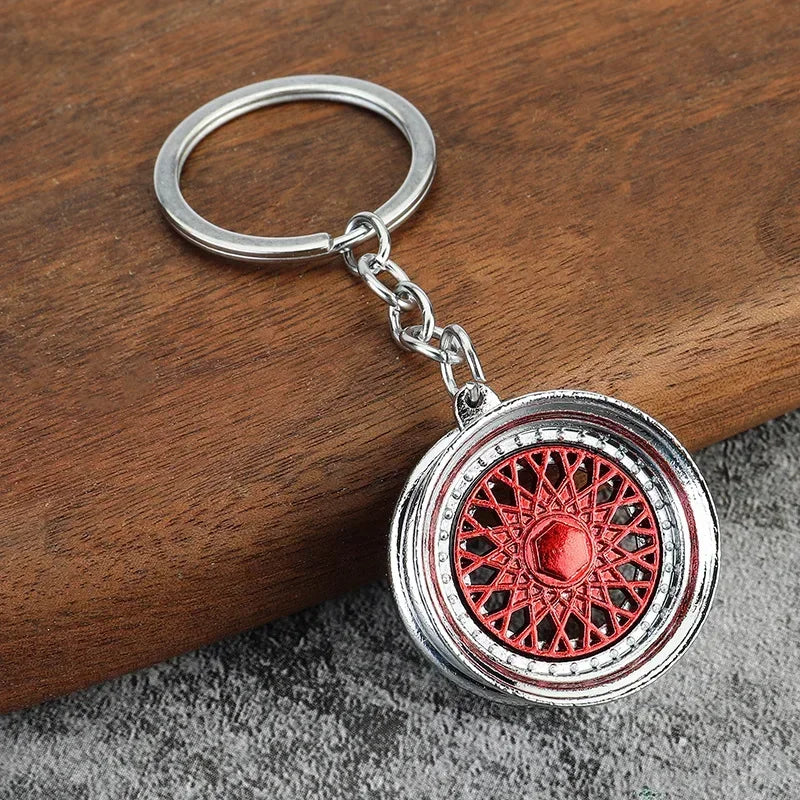 Creative Gear Head Keychain Speed Gearbox Keyring for Car Key Turbo Hub Brake Disc Pendant Shock Absorber Keys Holder Chain Ring