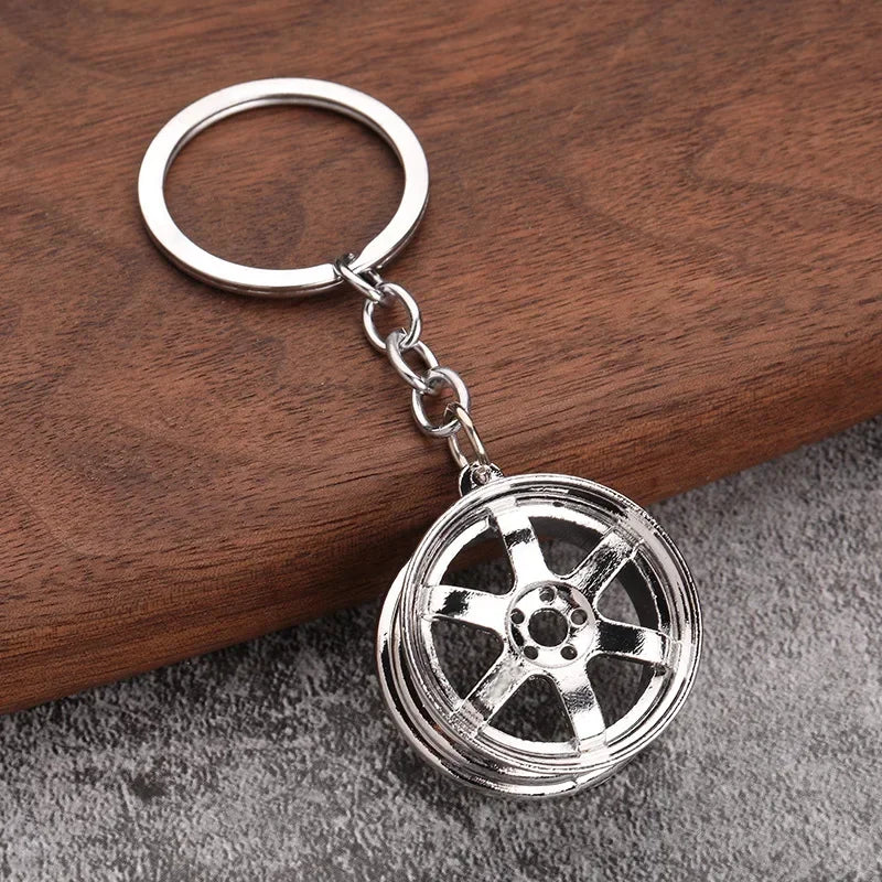 Creative Gear Head Keychain Speed Gearbox Keyring for Car Key Turbo Hub Brake Disc Pendant Shock Absorber Keys Holder Chain Ring