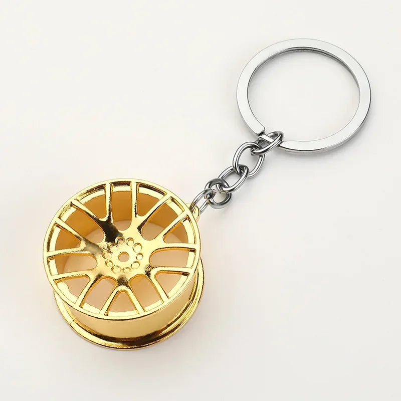 Creative Gear Head Keychain Speed Gearbox Keyring for Car Key Turbo Hub Brake Disc Pendant Shock Absorber Keys Holder Chain Ring