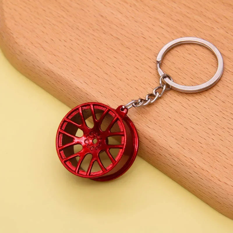 Creative Gear Head Keychain Speed Gearbox Keyring for Car Key Turbo Hub Brake Disc Pendant Shock Absorber Keys Holder Chain Ring