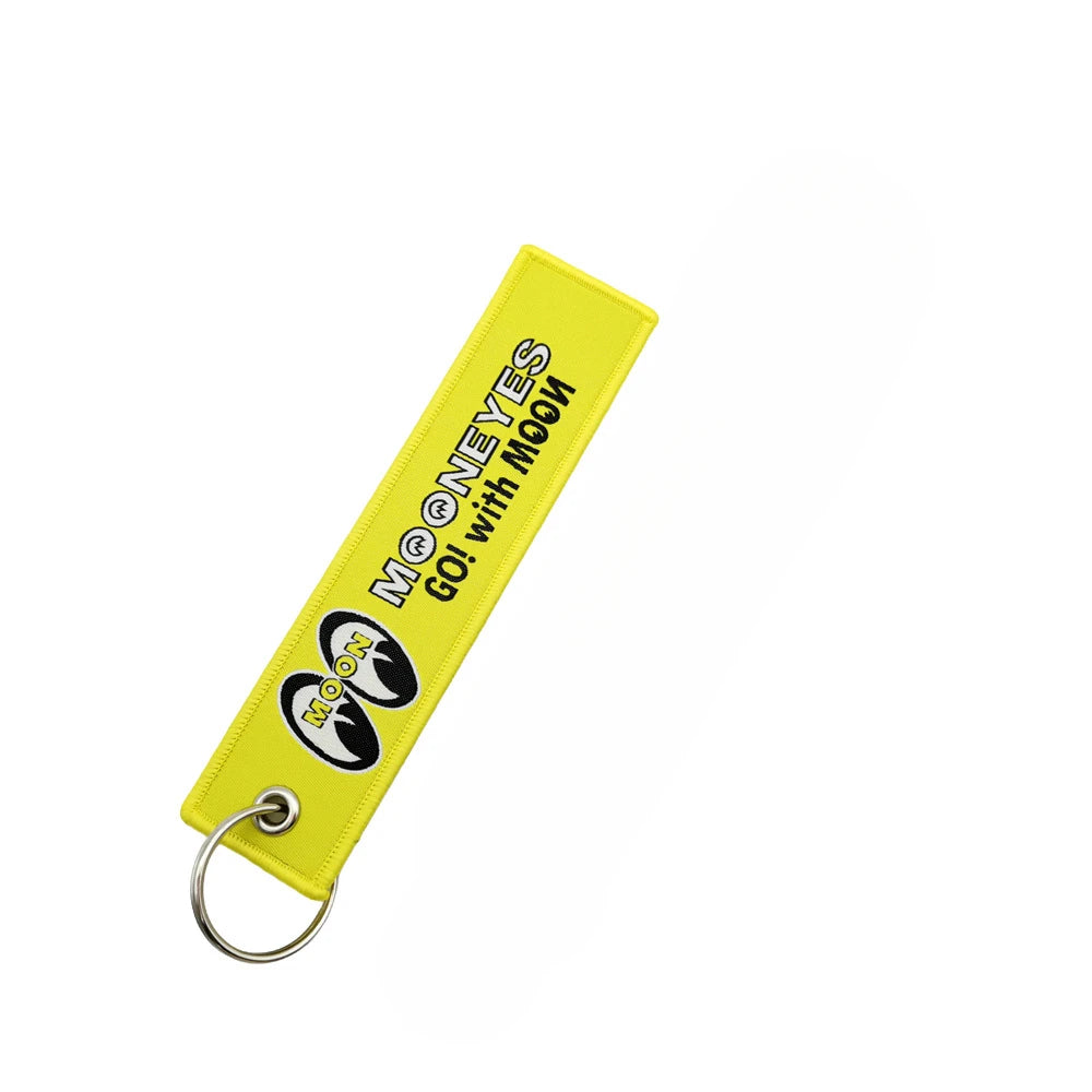New JDM Racing Japan Keyring Embroidered Nylon Fabric Keychain Moto Keychain Car Key Tags for Nos Initial D Hokkaido Waves