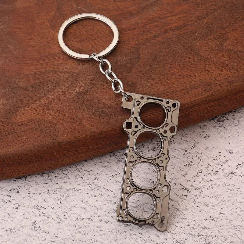 Creative Gear Head Keychain Speed Gearbox Keyring for Car Key Turbo Hub Brake Disc Pendant Shock Absorber Keys Holder Chain Ring
