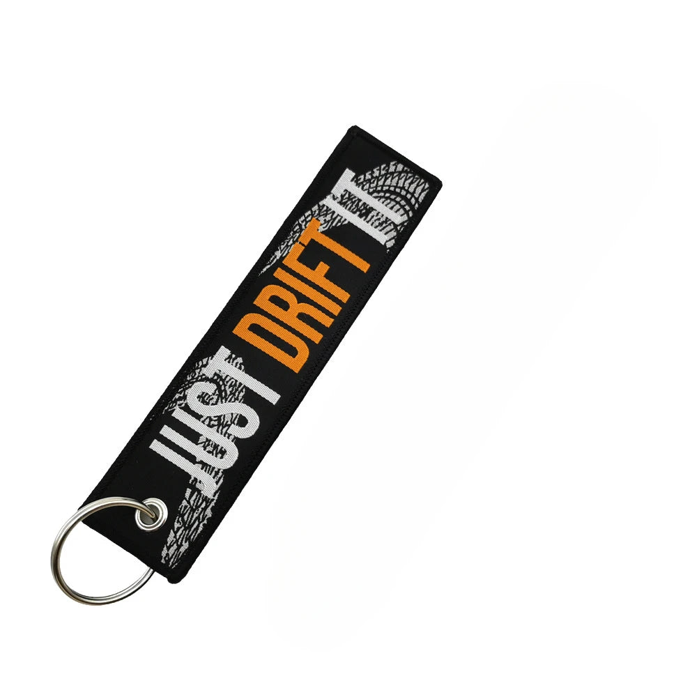 New JDM Racing Japan Keyring Embroidered Nylon Fabric Keychain Moto Keychain Car Key Tags for Nos Initial D Hokkaido Waves
