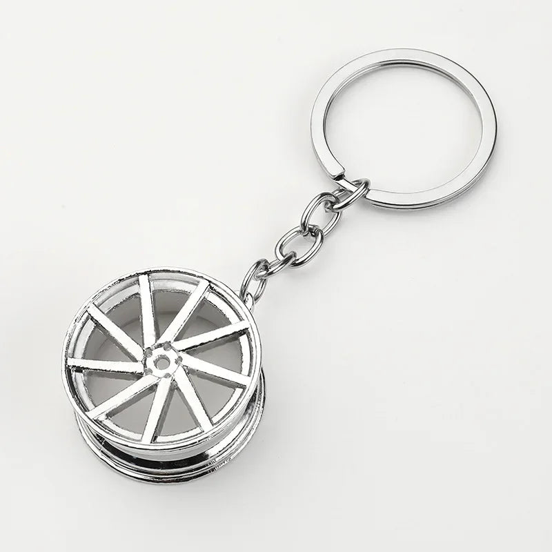 Creative Gear Head Keychain Speed Gearbox Keyring for Car Key Turbo Hub Brake Disc Pendant Shock Absorber Keys Holder Chain Ring