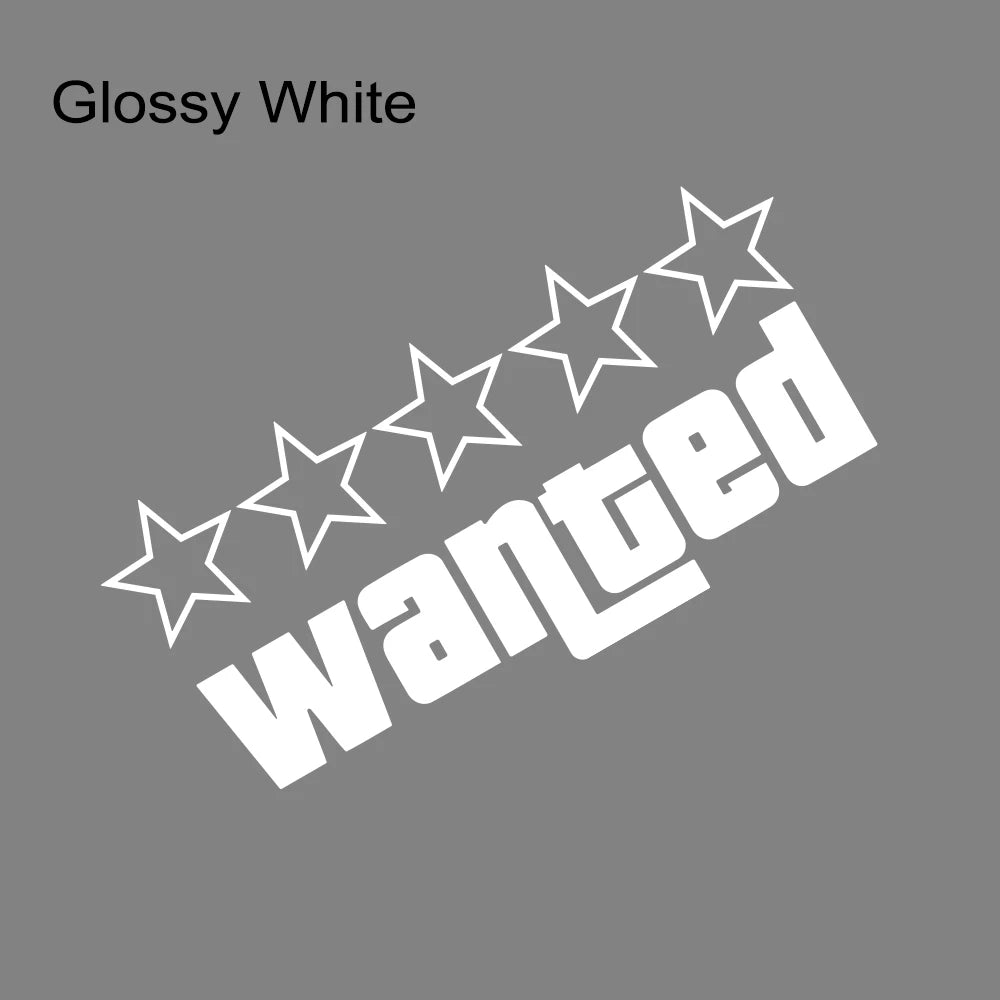 Wanted Laser Car Funny Stickers Auto Vinyl Film GTA Decals for Car Bumper Windows Motorcycle Laptop Walls Car Accessories