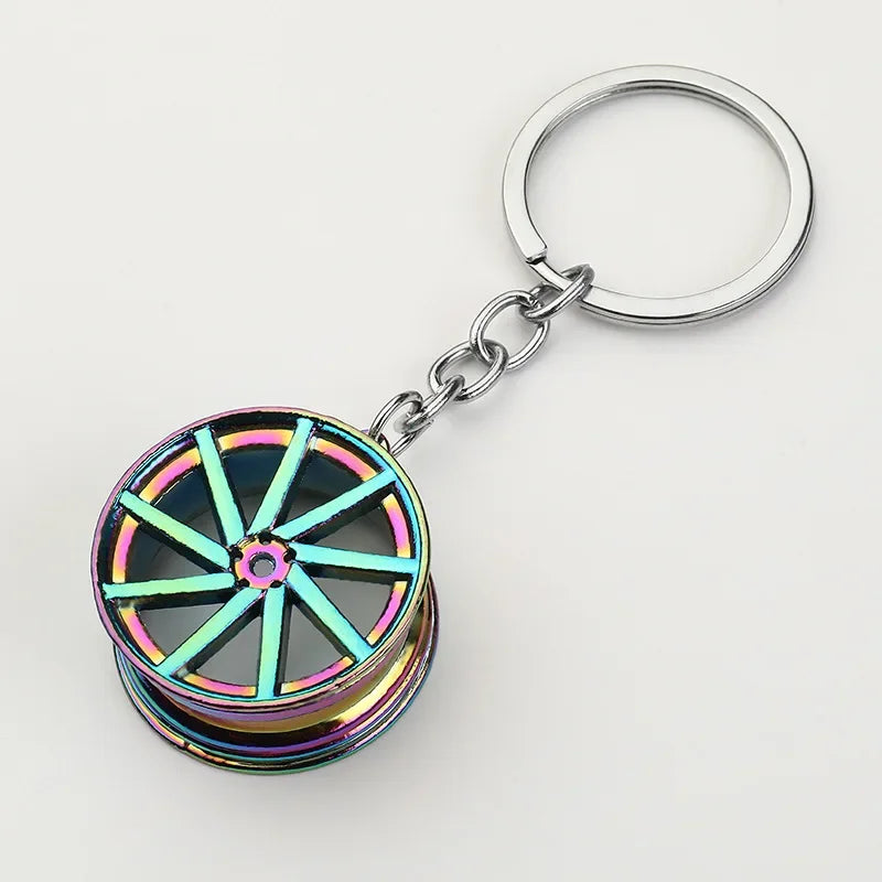 Creative Gear Head Keychain Speed Gearbox Keyring for Car Key Turbo Hub Brake Disc Pendant Shock Absorber Keys Holder Chain Ring