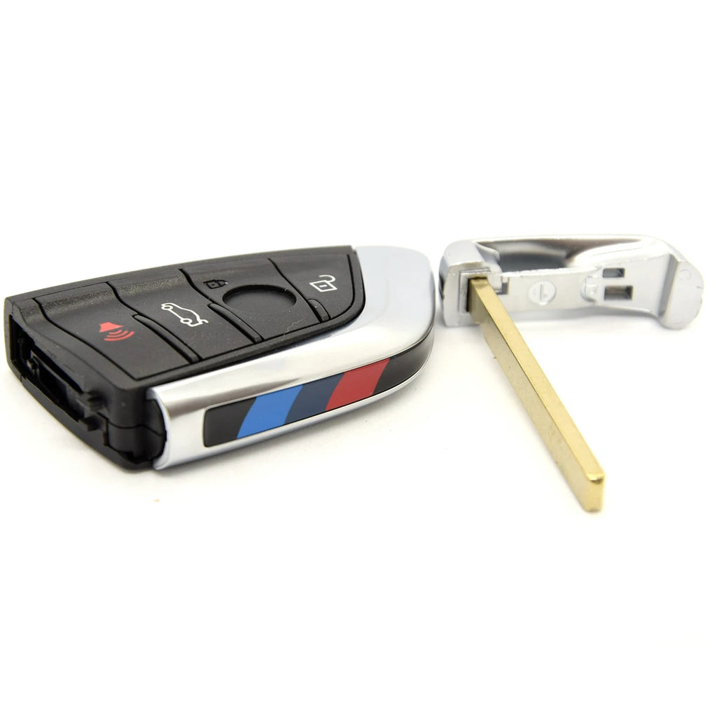 BEST KEY Car Remote Smart Key Case for BMW Knife Card BMW X5 X6 F15 X6 F16 G30 7 Series G11 X1 F48 F39, Fob 3/ 4 Buttons Black
