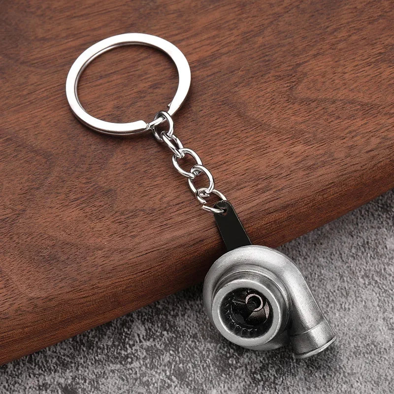 Creative Gear Head Keychain Speed Gearbox Keyring for Car Key Turbo Hub Brake Disc Pendant Shock Absorber Keys Holder Chain Ring