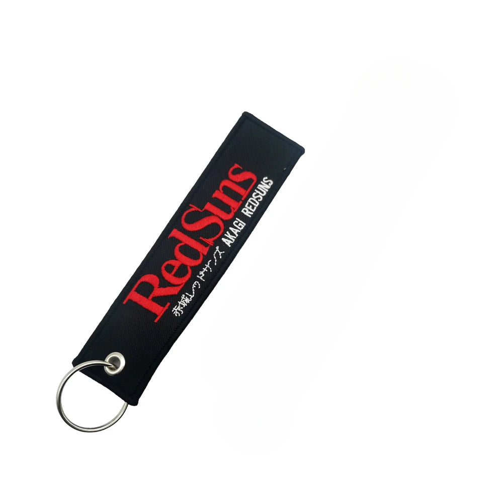 New JDM Racing Japan Keyring Embroidered Nylon Fabric Keychain Moto Keychain Car Key Tags for Nos Initial D Hokkaido Waves